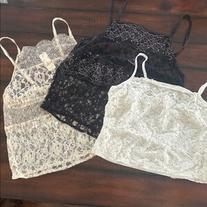 Three Lace Camisole Tops